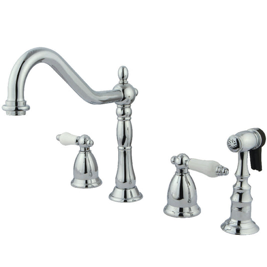 Heritage Widespread Kitchen Faucet in Polished Chrome
