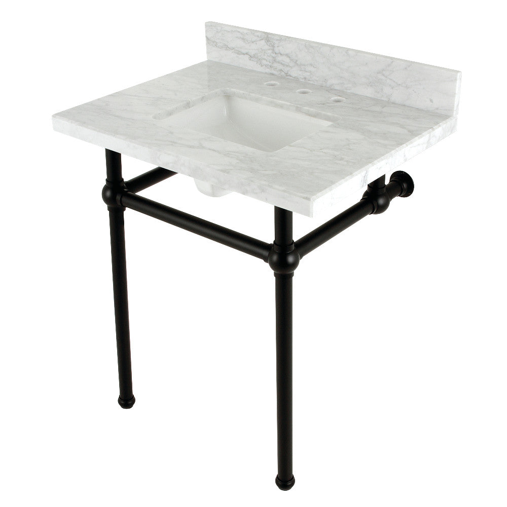 Templeton 30 Inch Console Sink in Carrara Marble