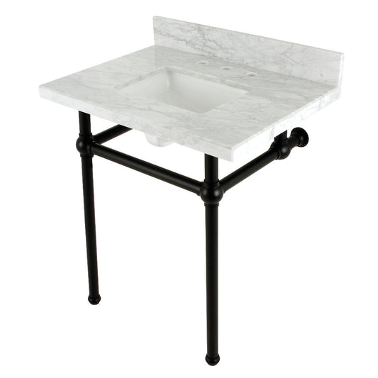 Templeton 30 Inch Console Sink in Carrara Marble