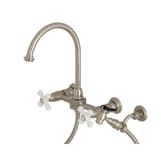 Restoration Wall Mount Kitchen Faucet in Brushed Nickel
