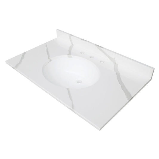 Norbiton 37 Inch Vanity Sink Top in Carrara Marble