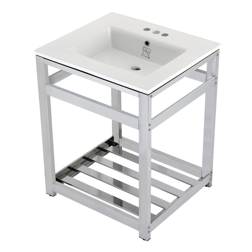 Quadras 25.19 Inch Console Sink in White