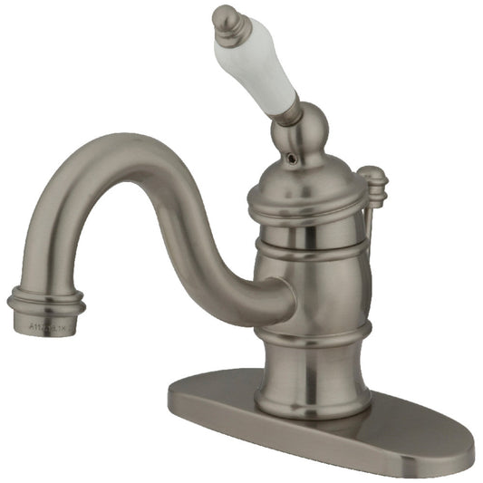 Victorian Single-Hole Bathroom Faucet in Brushed Nickel