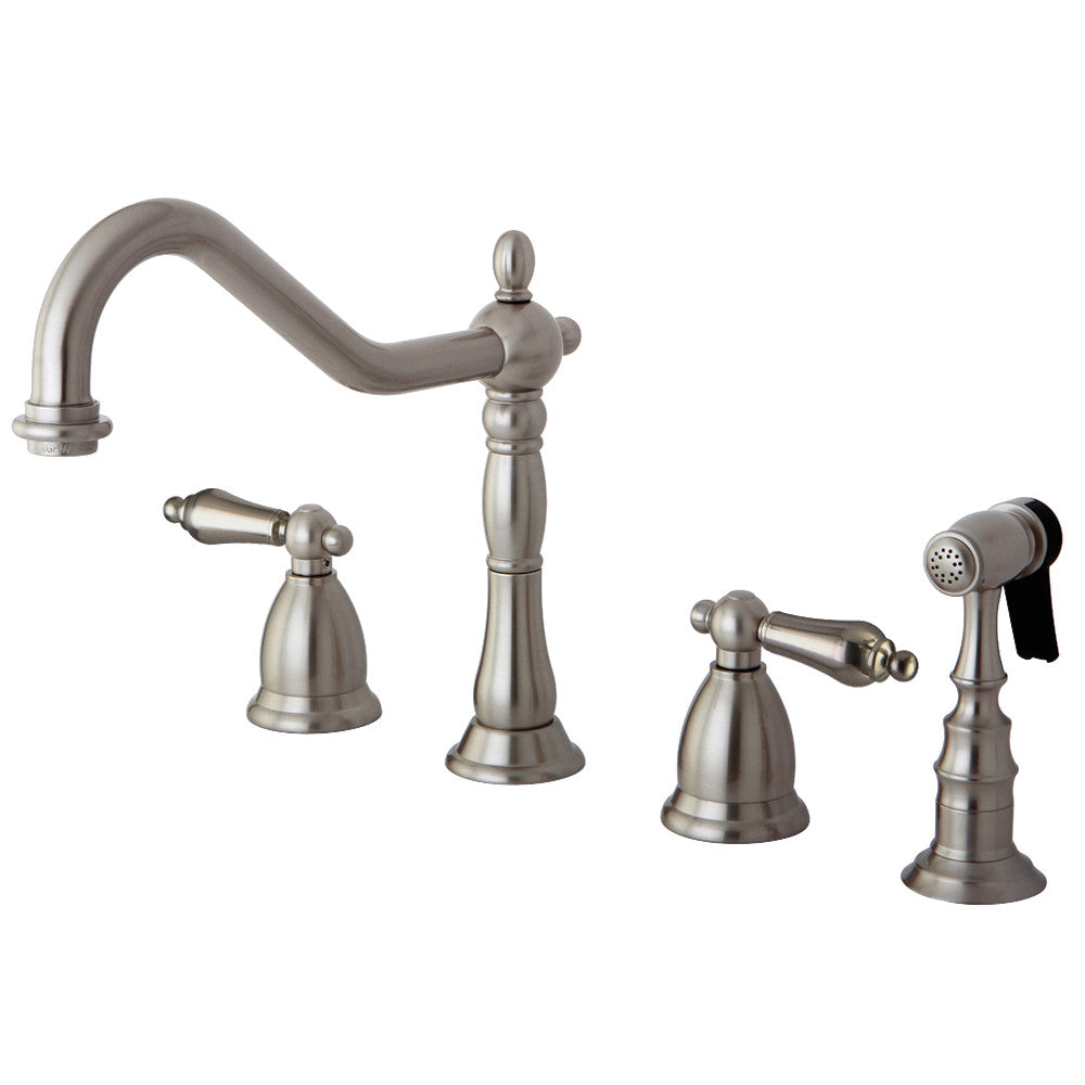 Heritage Widespread Kitchen Faucet in Brushed Nickel
