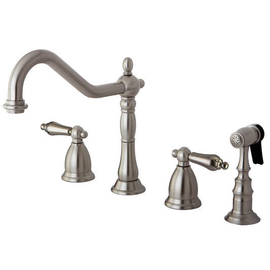 Heritage Widespread Kitchen Faucet in Brushed Nickel