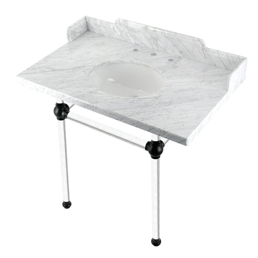 Pemberton 36 Inch Console Sink in Carrara Marble