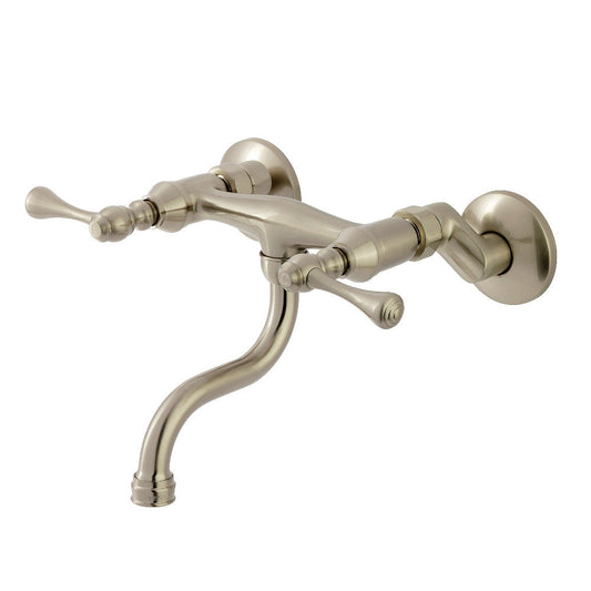 Kingston Wall-Mount Bathroom Faucet in Brushed Nickel