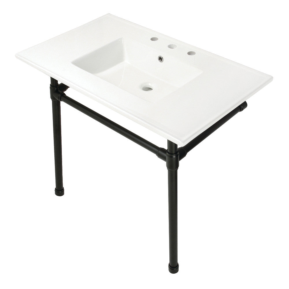 Dreyfuss 37.38 Inch Console Sink in White