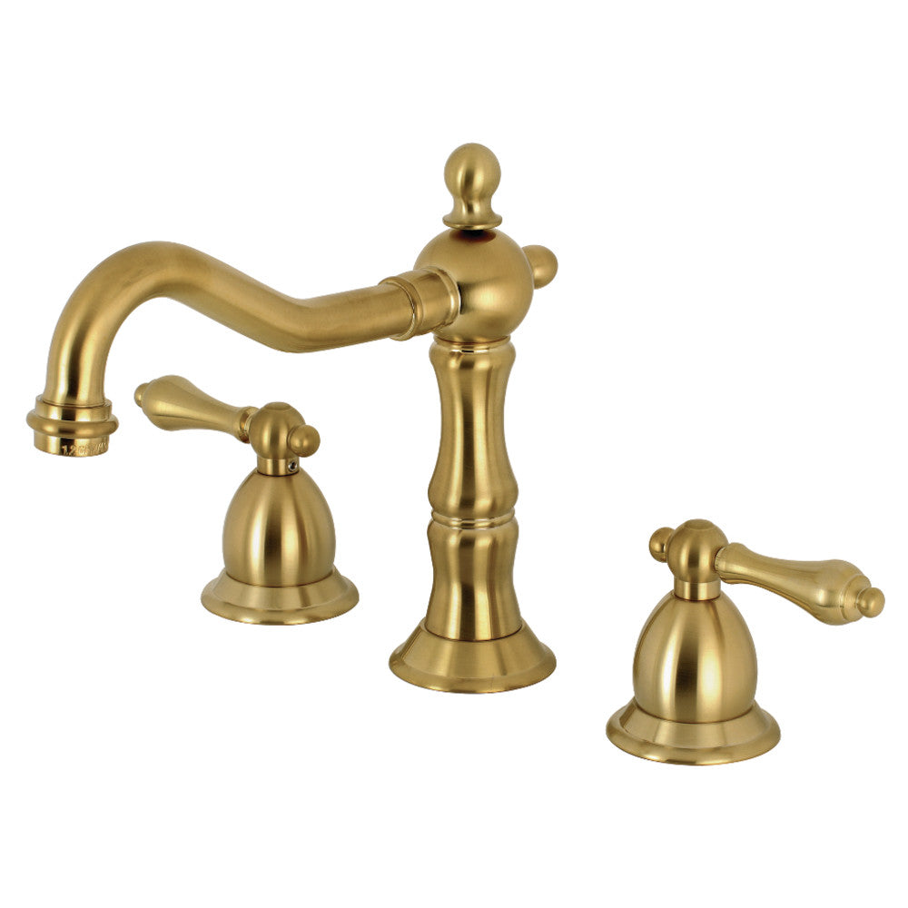Heritage Widespread Bathroom Faucet in Brushed Brass