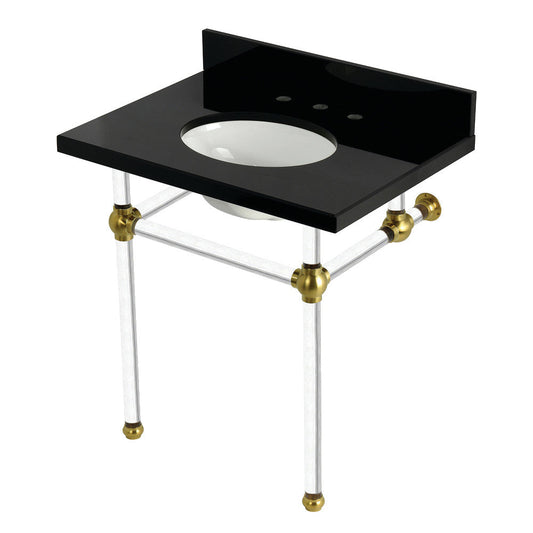 Templeton 30 Inch Console Sink in Brushed Brass