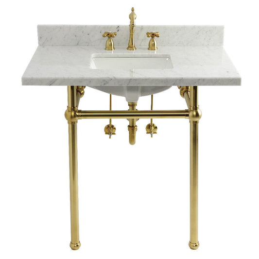 Templeton 36 Inch Console Sink in Carrara Marble