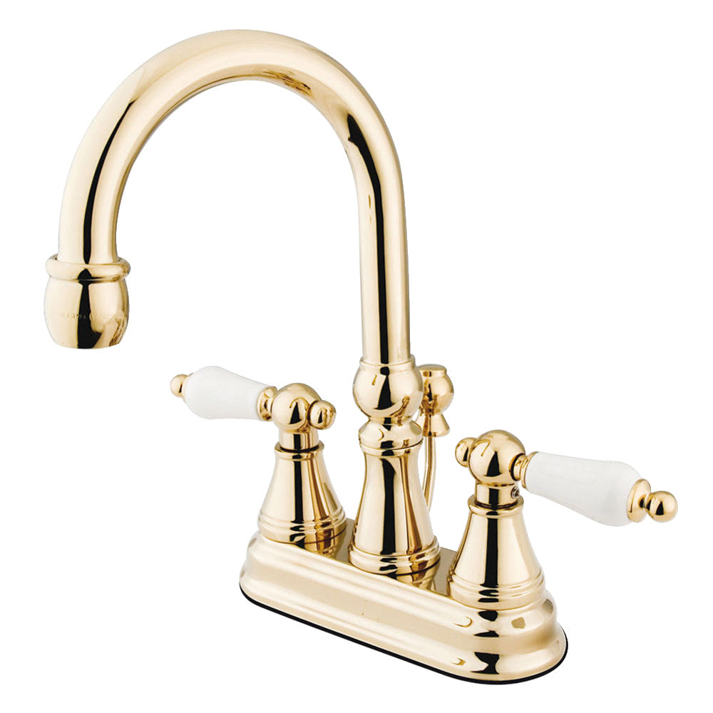 Governor 4 Inch Centerset Bathroom Faucet in Polished Brass