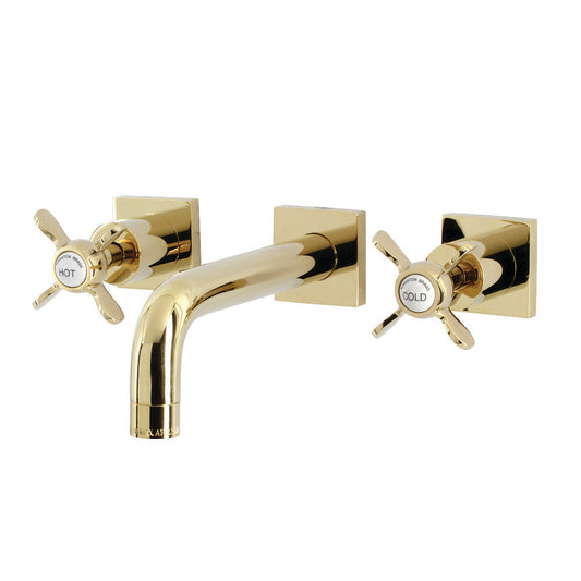 Essex Wall-Mount Bathroom Faucet in Polished Brass