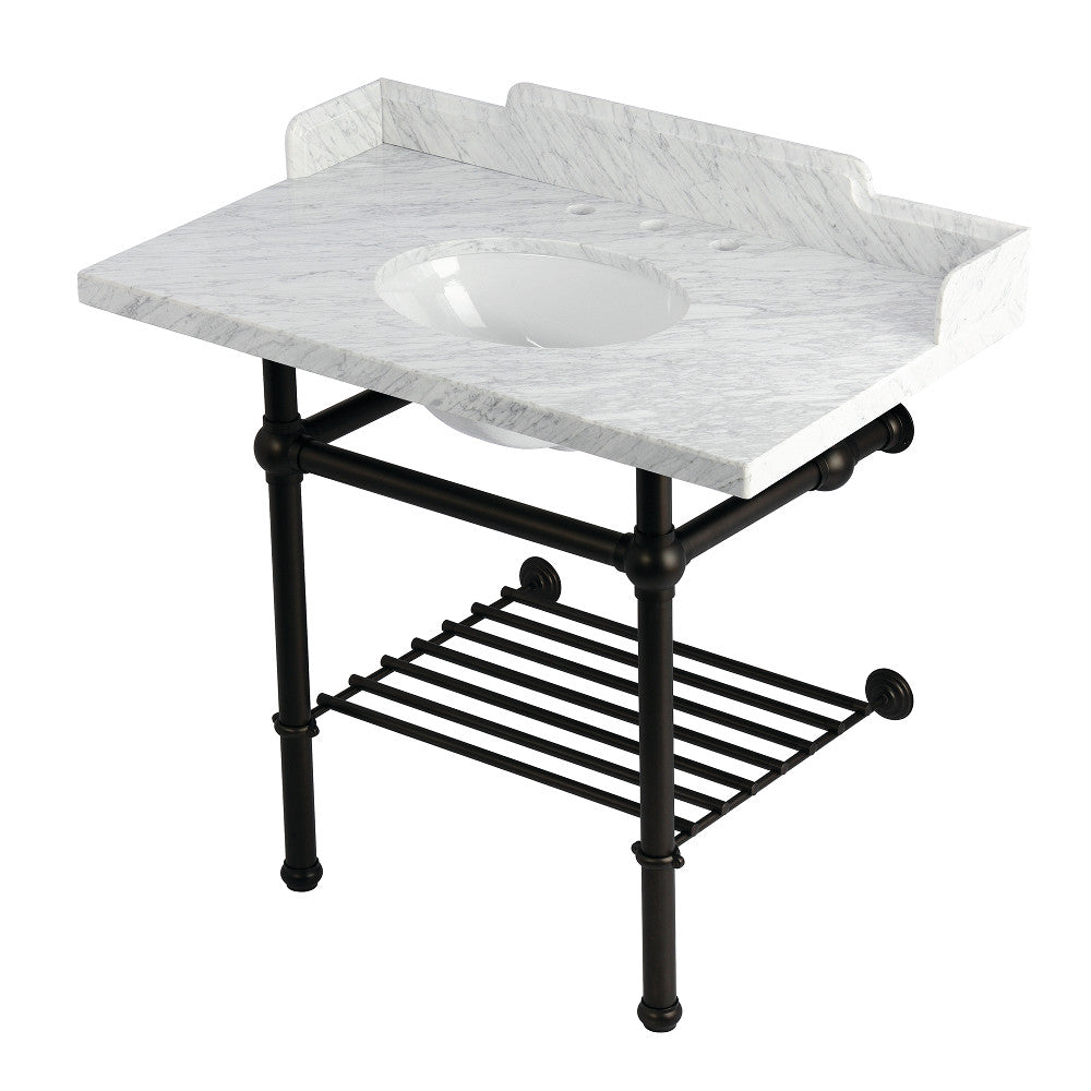 Pemberton 36 Inch Console Sink in Carrara Marble