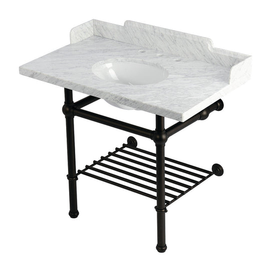 Pemberton 36 Inch Console Sink in Carrara Marble