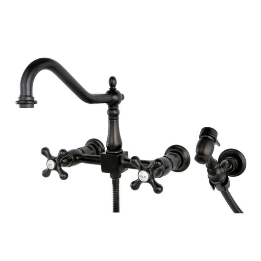 Heritage Wall Mount Kitchen Faucet in Oil Rubbed Bronze