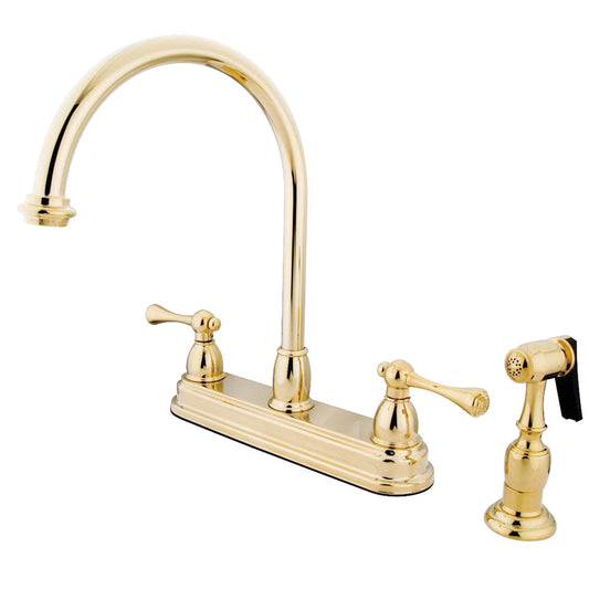 Vintage Centerset Kitchen Faucet in Polished Brass