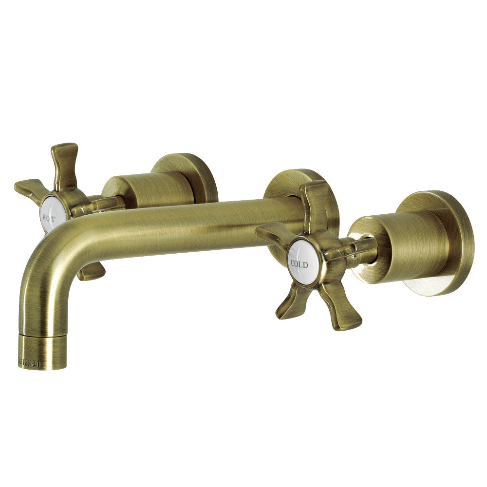 Hamilton Wall-Mount Bathroom Faucet in Antique Brass