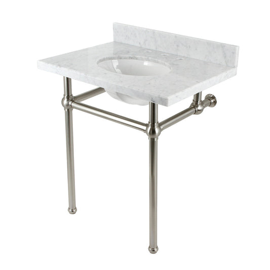 Templeton 30 Inch Console Sink in Carrara Marble