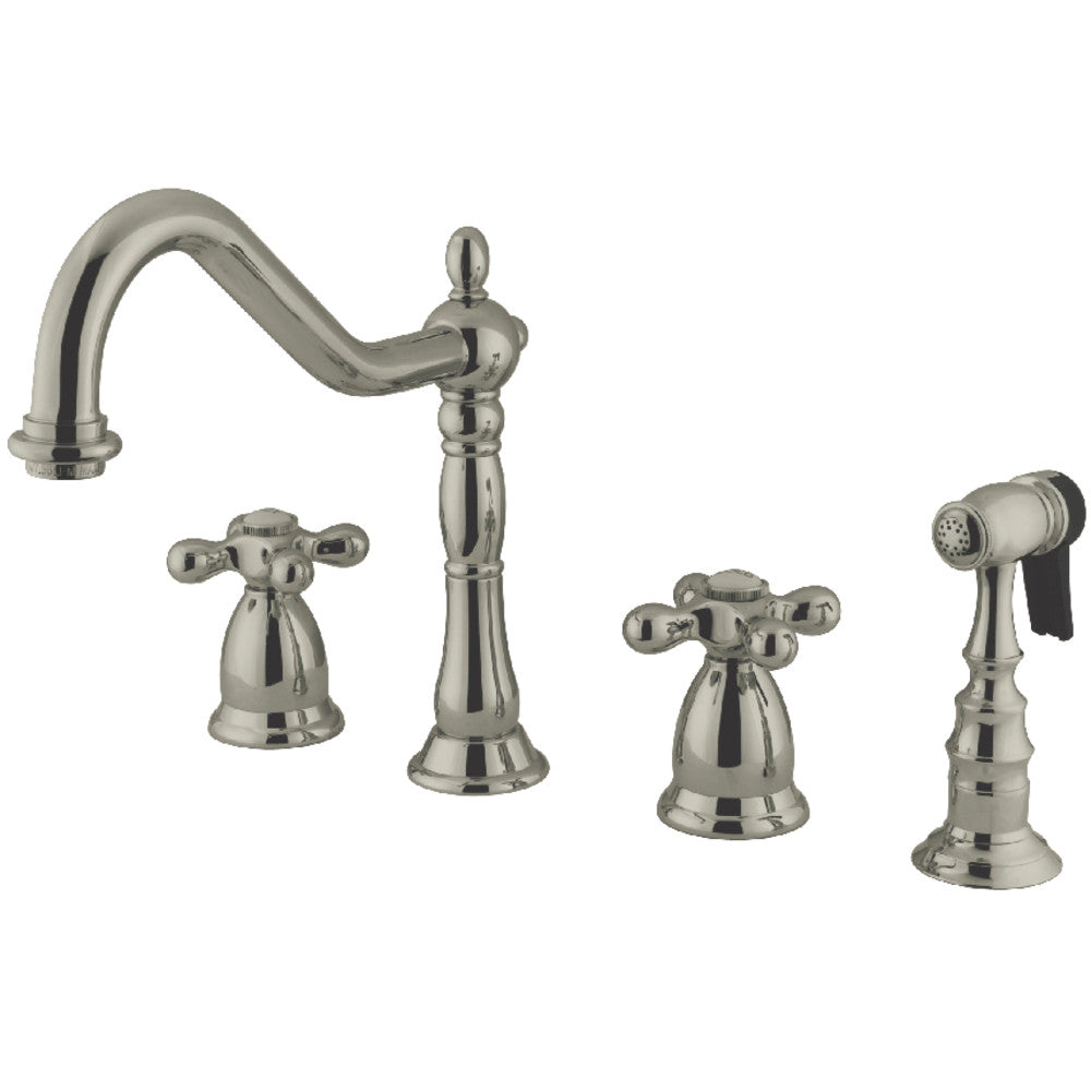 Heritage Widespread Kitchen Faucet in Brushed Nickel