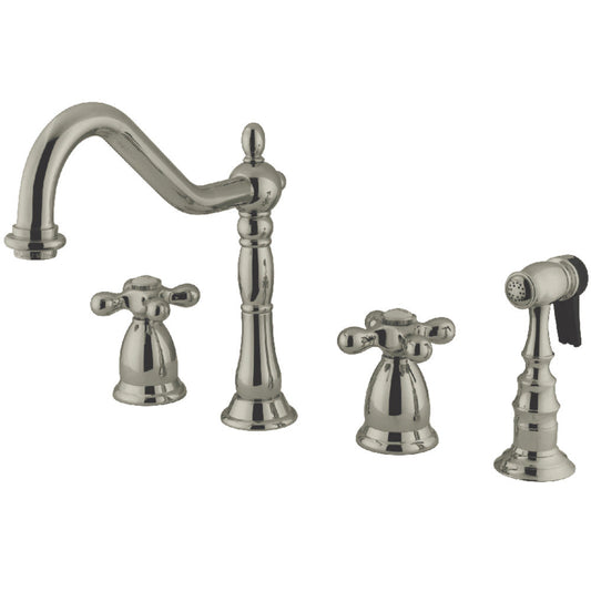Heritage Widespread Kitchen Faucet in Brushed Nickel