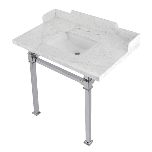 Viceroy 36 Inch Console Sink in Carrara Marble