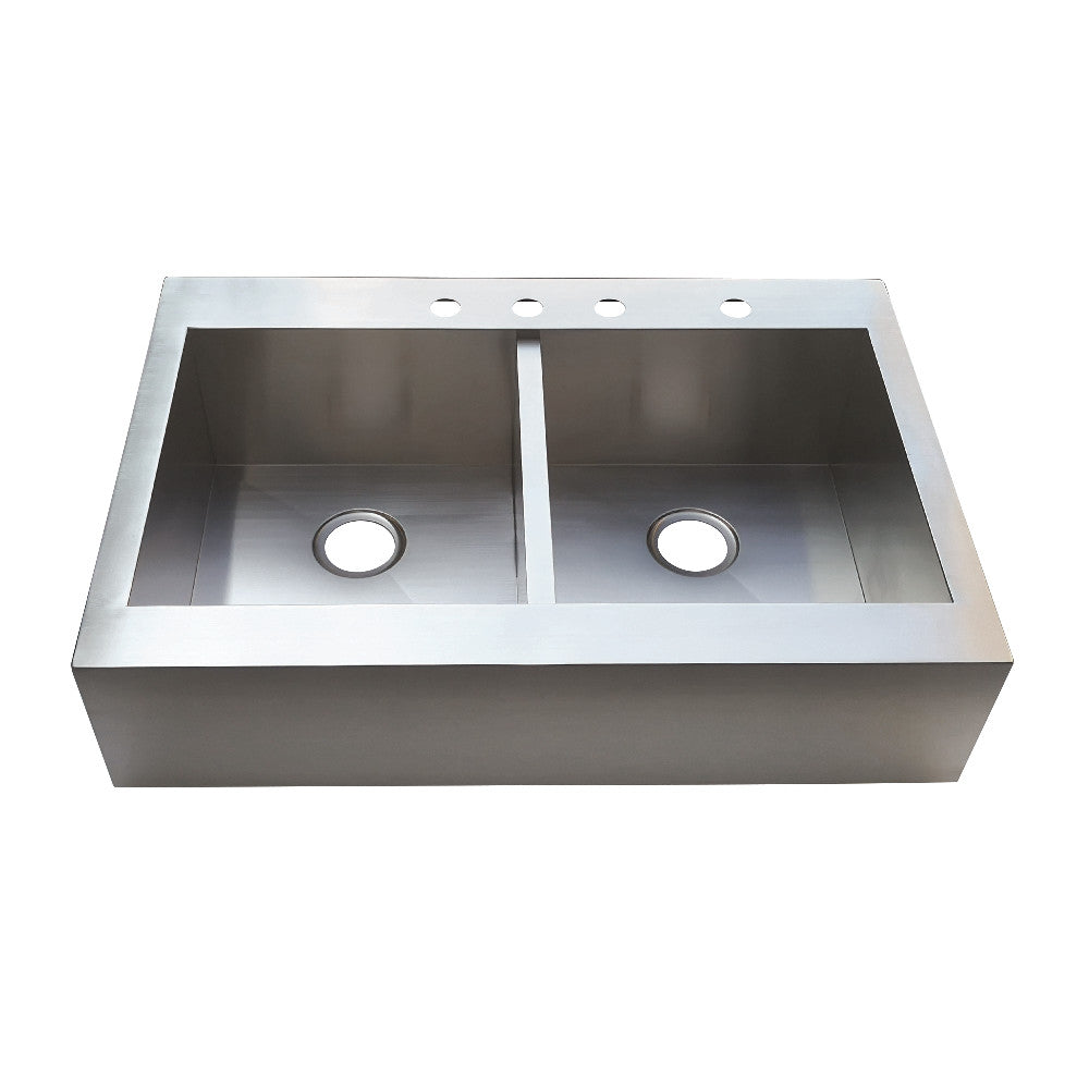 Edinburg 32.75 Inch Farmhouse Kitchen Sink in Brushed Stainless