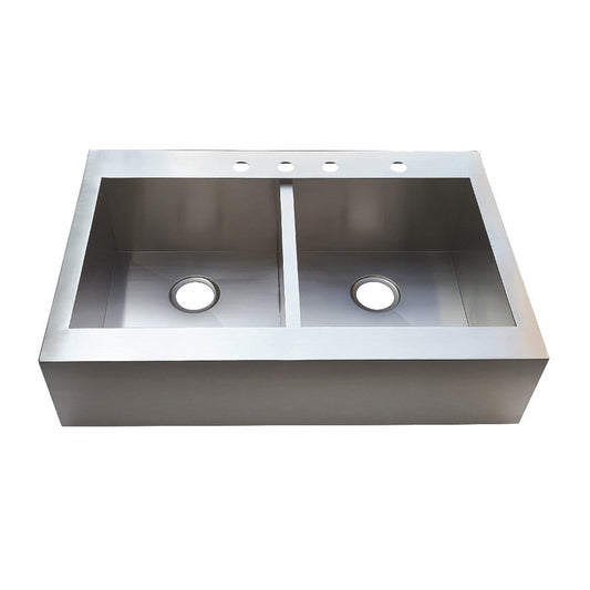 Edinburg 32.75 Inch Farmhouse Kitchen Sink in Brushed Stainless