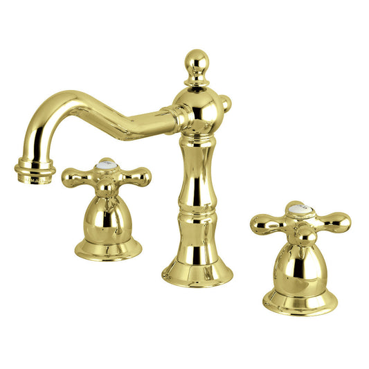 Heritage Widespread Bathroom Faucet in Polished Brass