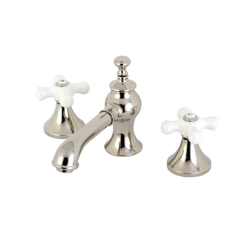 Vintage Widespread Bathroom Faucet in Polished Nickel