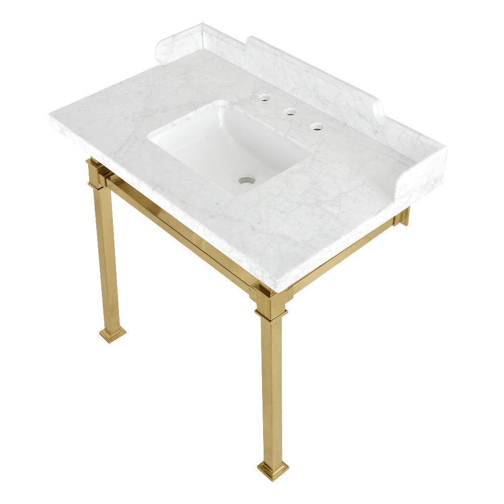 Viceroy 36 Inch Console Sink in Carrara Marble