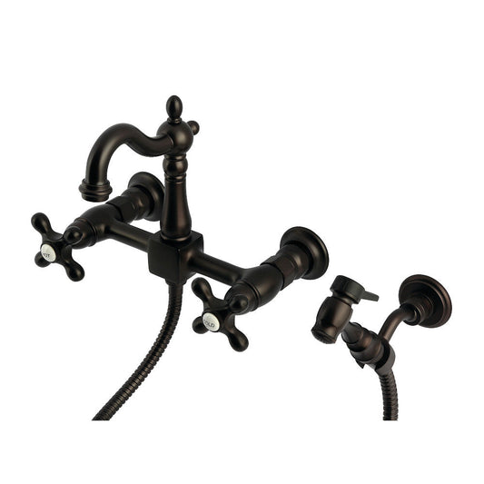 Heritage Wall Mount Kitchen Faucet in Oil Rubbed Bronze