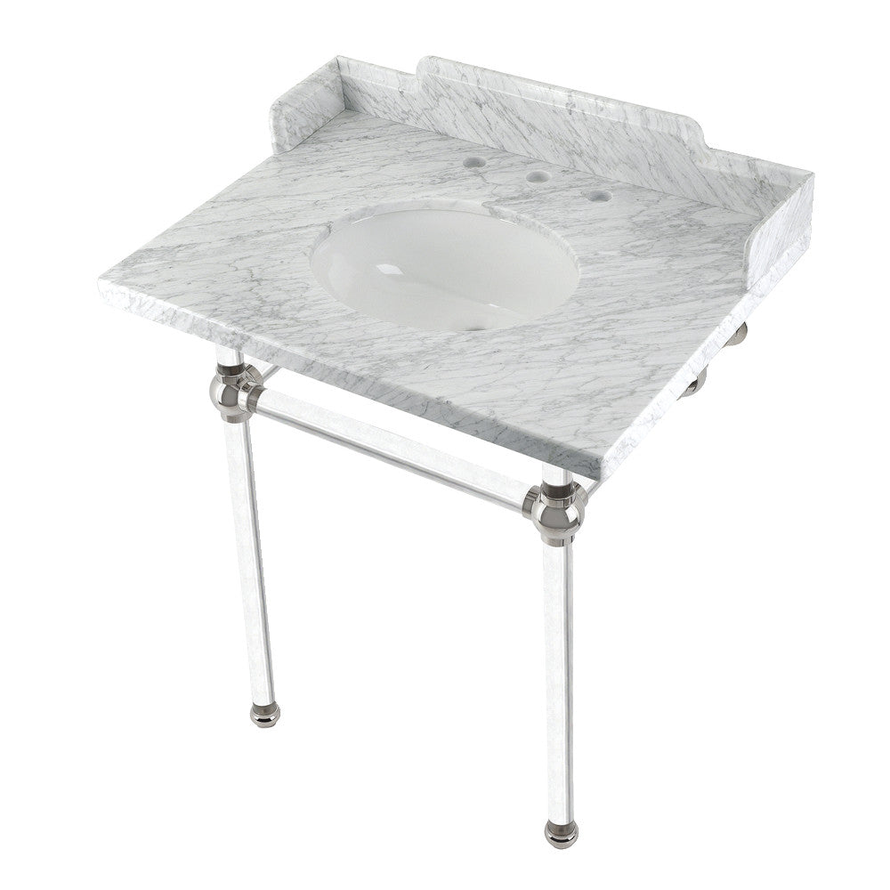 Pemberton 30 Inch Console Sink in Carrara Marble