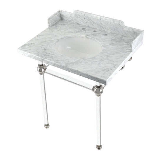 Pemberton 30 Inch Console Sink in Carrara Marble
