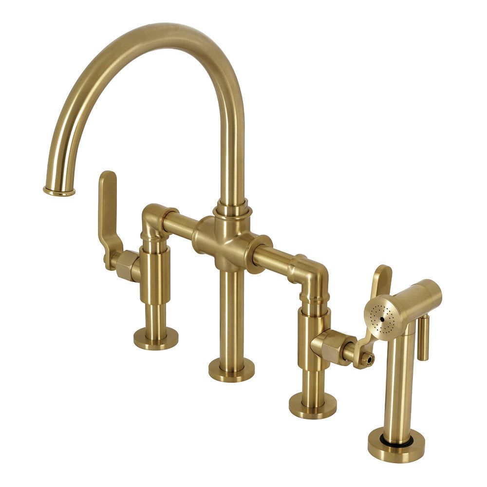 Whitaker Bridge Kitchen Faucet in Brushed Brass