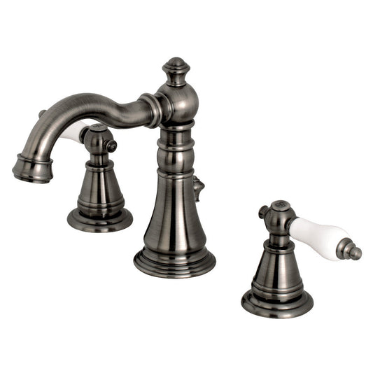 English Classic Widespread Bathroom Faucet in Black Stainless