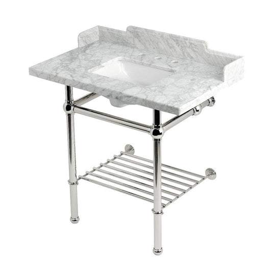 Pemberton 36 Inch Console Sink in Carrara Marble