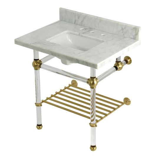 Templeton 30 Inch Console Sink in Carrara Marble
