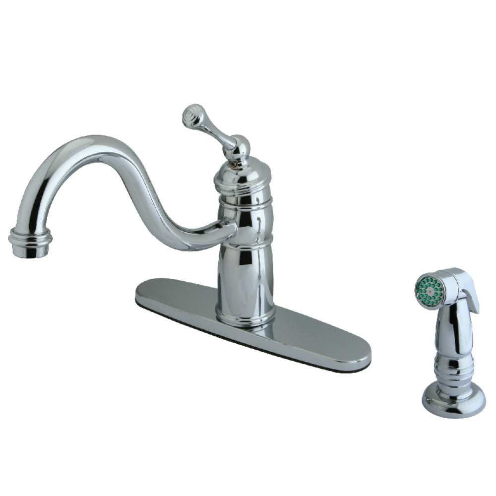 Georgian One Handle Kitchen Faucet in Polished Chrome