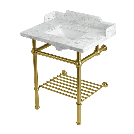 Pemberton 30 Inch Console Sink in Carrara Marble