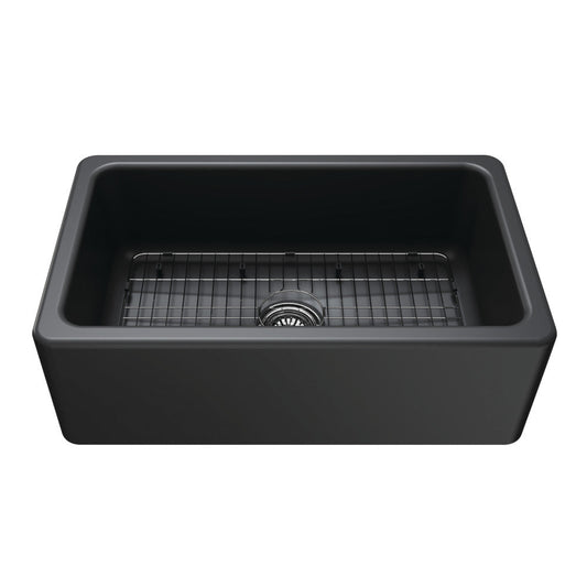 Kaolin 29.75 Inch Farmhouse Kitchen Sink in Black