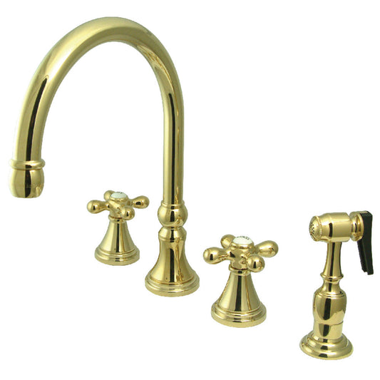 Governor Widespread Kitchen Faucet in Polished Brass