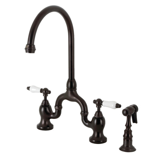 English Country Bridge Kitchen Faucet in Oil Rubbed Bronze