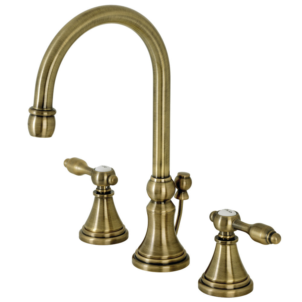 Tudor Widespread Bathroom Faucet in Antique Brass
