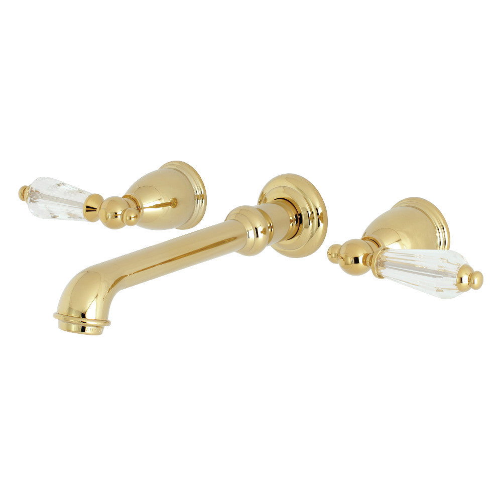 Wilshire Wall-Mount Bathroom Faucet in Polished Brass