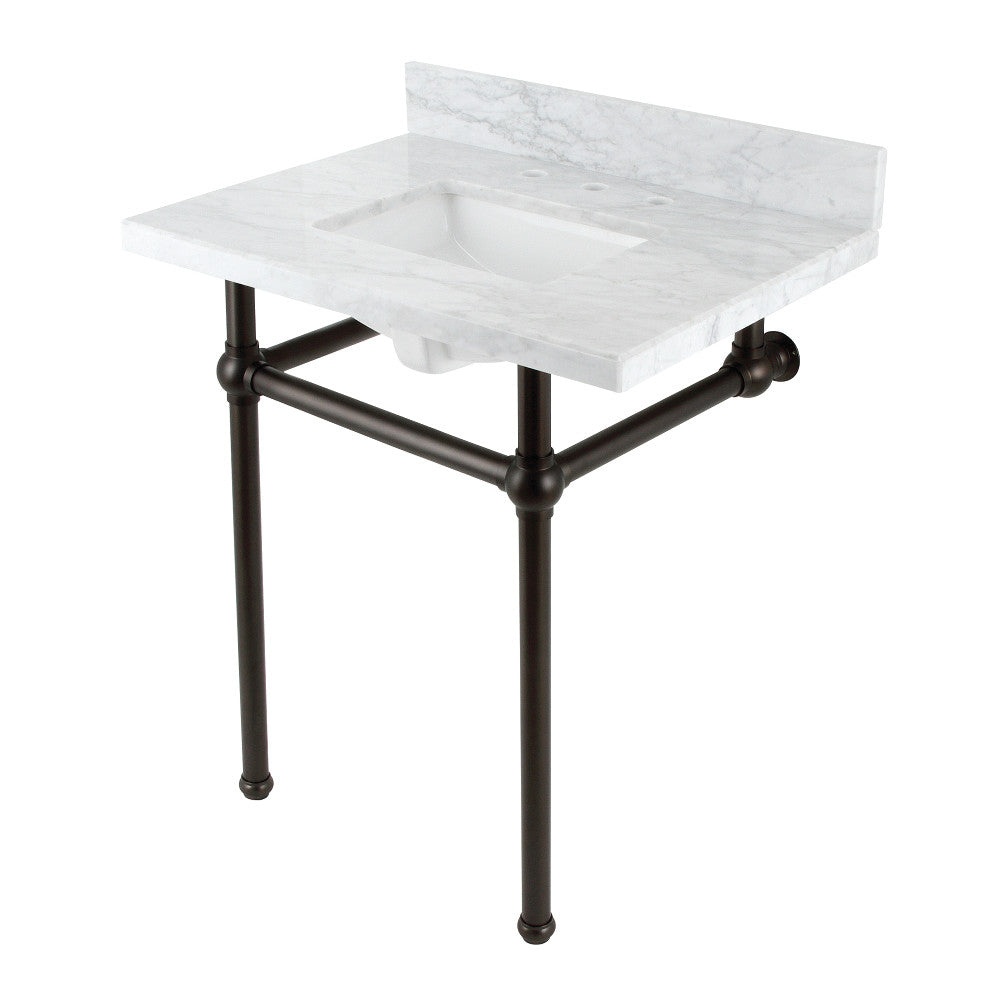 Templeton 30 Inch Console Sink in Carrara Marble