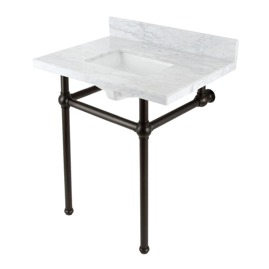 Templeton 30 Inch Console Sink in Carrara Marble