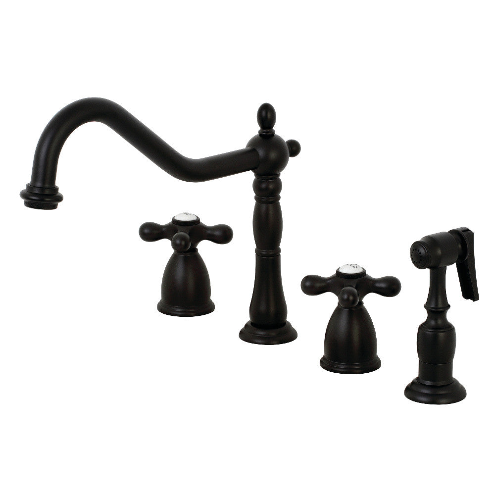 Heritage Widespread Kitchen Faucet in Matte Black