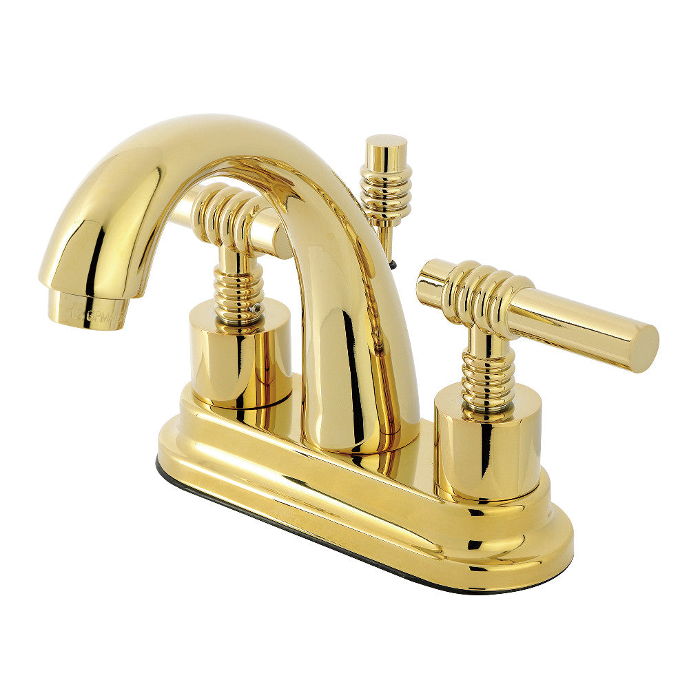 Milano 4 Inch Centerset Bathroom Faucet in Polished Brass