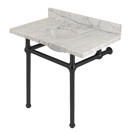 Templeton 36 Inch Console Sink in Carrara Marble